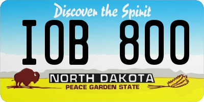 ND license plate IOB800