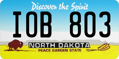 ND license plate IOB803