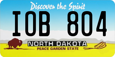 ND license plate IOB804