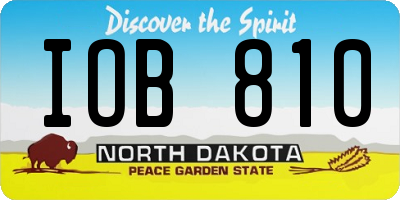 ND license plate IOB810