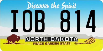 ND license plate IOB814
