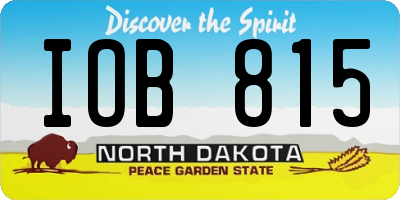 ND license plate IOB815