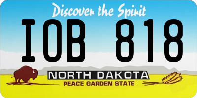 ND license plate IOB818