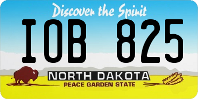 ND license plate IOB825