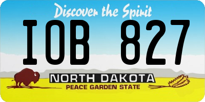 ND license plate IOB827