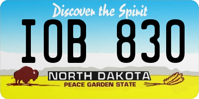 ND license plate IOB830