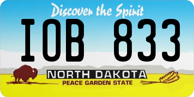 ND license plate IOB833