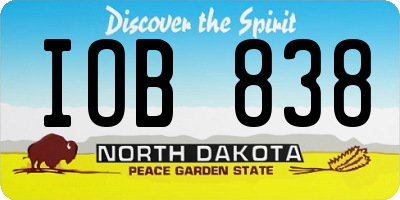 ND license plate IOB838