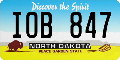 ND license plate IOB847