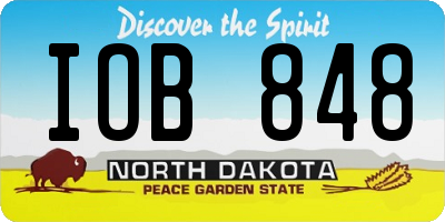 ND license plate IOB848