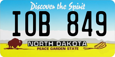 ND license plate IOB849