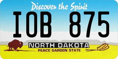 ND license plate IOB875
