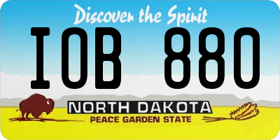 ND license plate IOB880