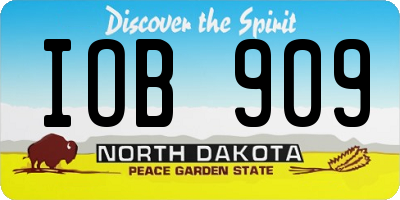 ND license plate IOB909