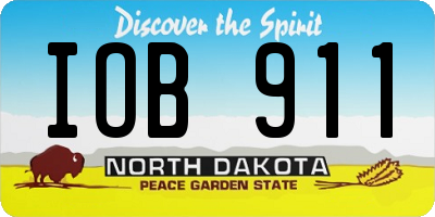 ND license plate IOB911