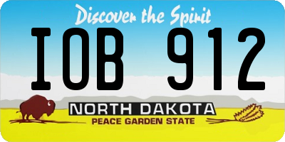 ND license plate IOB912