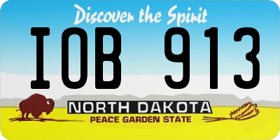 ND license plate IOB913
