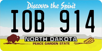 ND license plate IOB914