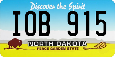 ND license plate IOB915