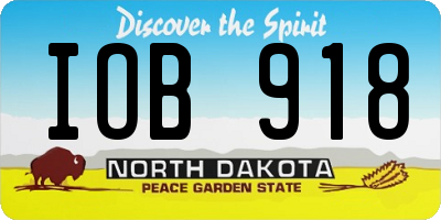 ND license plate IOB918