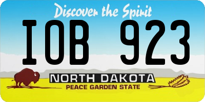 ND license plate IOB923
