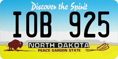 ND license plate IOB925