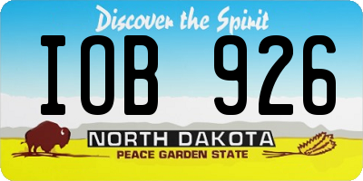 ND license plate IOB926