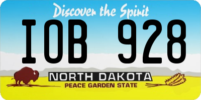 ND license plate IOB928