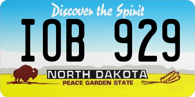 ND license plate IOB929