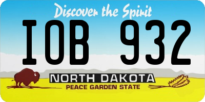 ND license plate IOB932