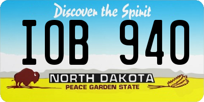 ND license plate IOB940