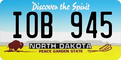 ND license plate IOB945