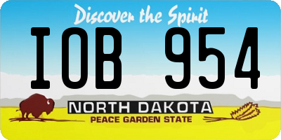 ND license plate IOB954