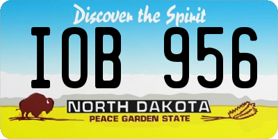 ND license plate IOB956