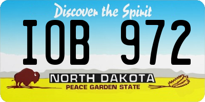 ND license plate IOB972