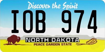 ND license plate IOB974