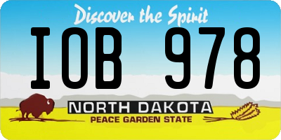 ND license plate IOB978