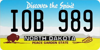 ND license plate IOB989