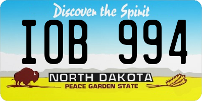 ND license plate IOB994
