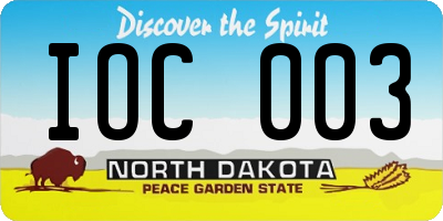 ND license plate IOC003