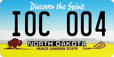 ND license plate IOC004