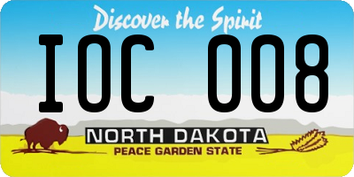 ND license plate IOC008