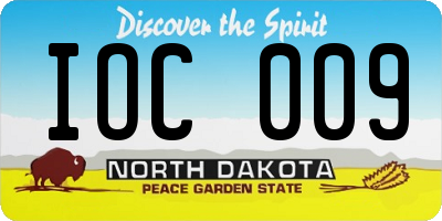 ND license plate IOC009
