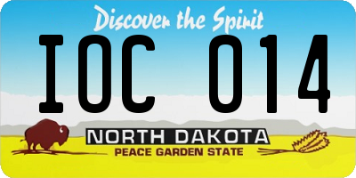 ND license plate IOC014