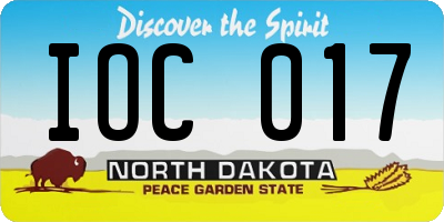 ND license plate IOC017