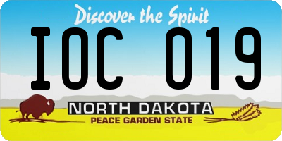 ND license plate IOC019