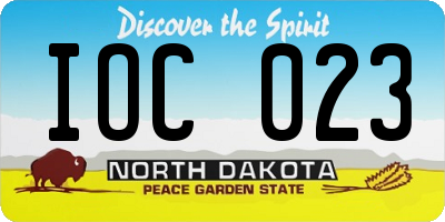 ND license plate IOC023