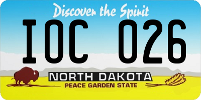 ND license plate IOC026