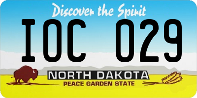 ND license plate IOC029