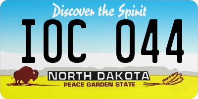 ND license plate IOC044